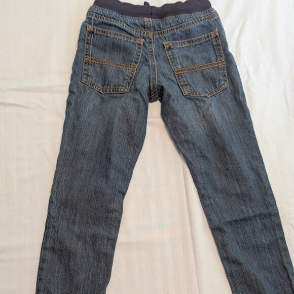 Carters Boy Girl Kids Toddler Size 5/5a Jeans Stretch Drawstring Waist - Picture 2 of 4